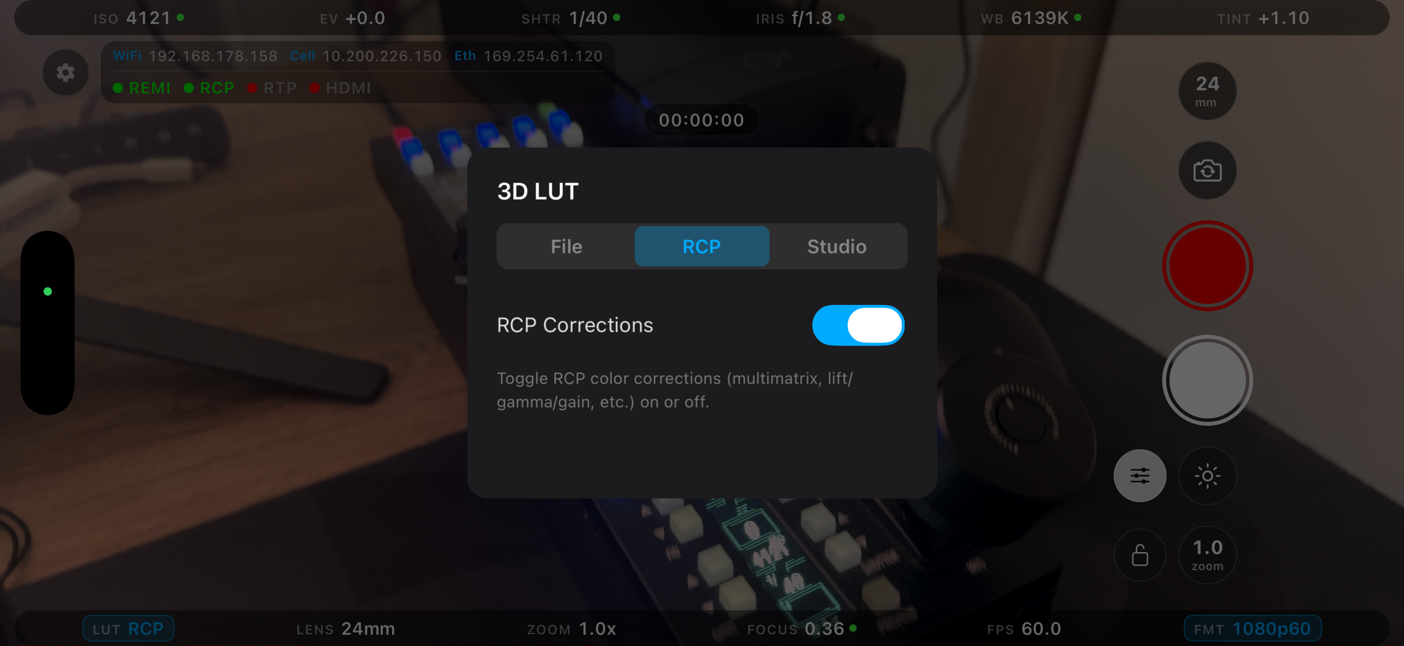 RCP color corrections